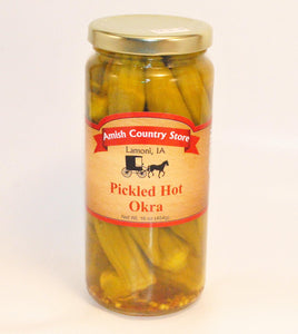 Pickled Hot Okra 16oz - Amish Country Store- bringing Amish quality into your home.
