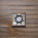 Amish Barn Quilt Wall Art, 10.5 x 10.5 Neutral Star