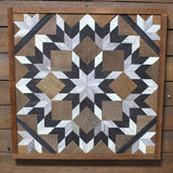 Amish Barn Quilt Wall Art, 2 by 2 Black and White Flower