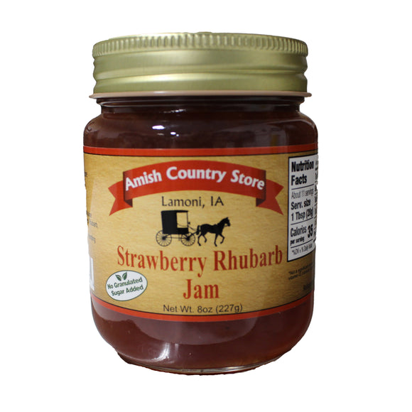 Strawberry Rhubarb Jam 8 oz - No Sugar Added