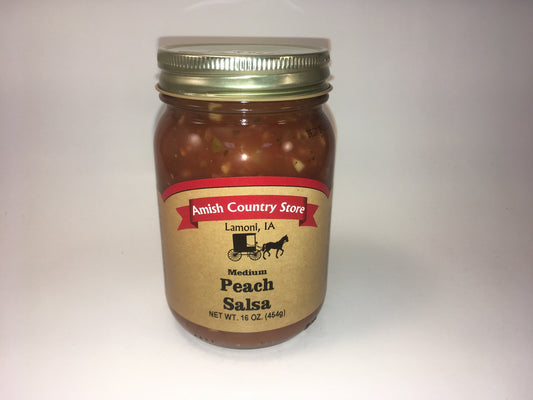 Peach Salsa Medium 16 oz